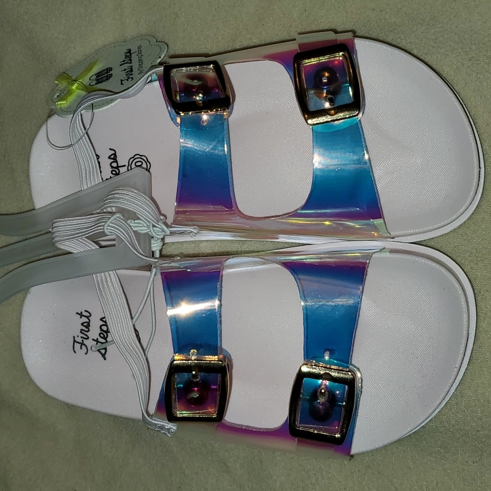 First Steps Girls Slip on Sandals 10